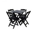 Ver imagem 4 de Conjunto Mesa Dobrável 70x70 com 4 Cadeiras Preta