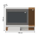 Ver imagem 2 de Home Suspenso Jurere para TV 60" 136cm MDP-MDF com Nicho Ripado Off White Colibri Móveis