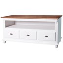 Ver imagem 2 de Rack Tv 3 Gavetas Nicho e Tampo de Madeira 501 Laca Branca