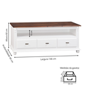 Ver imagem 4 de Rack Tv 3 Gavetas Nicho e Tampo de Madeira 501 Laca Branca