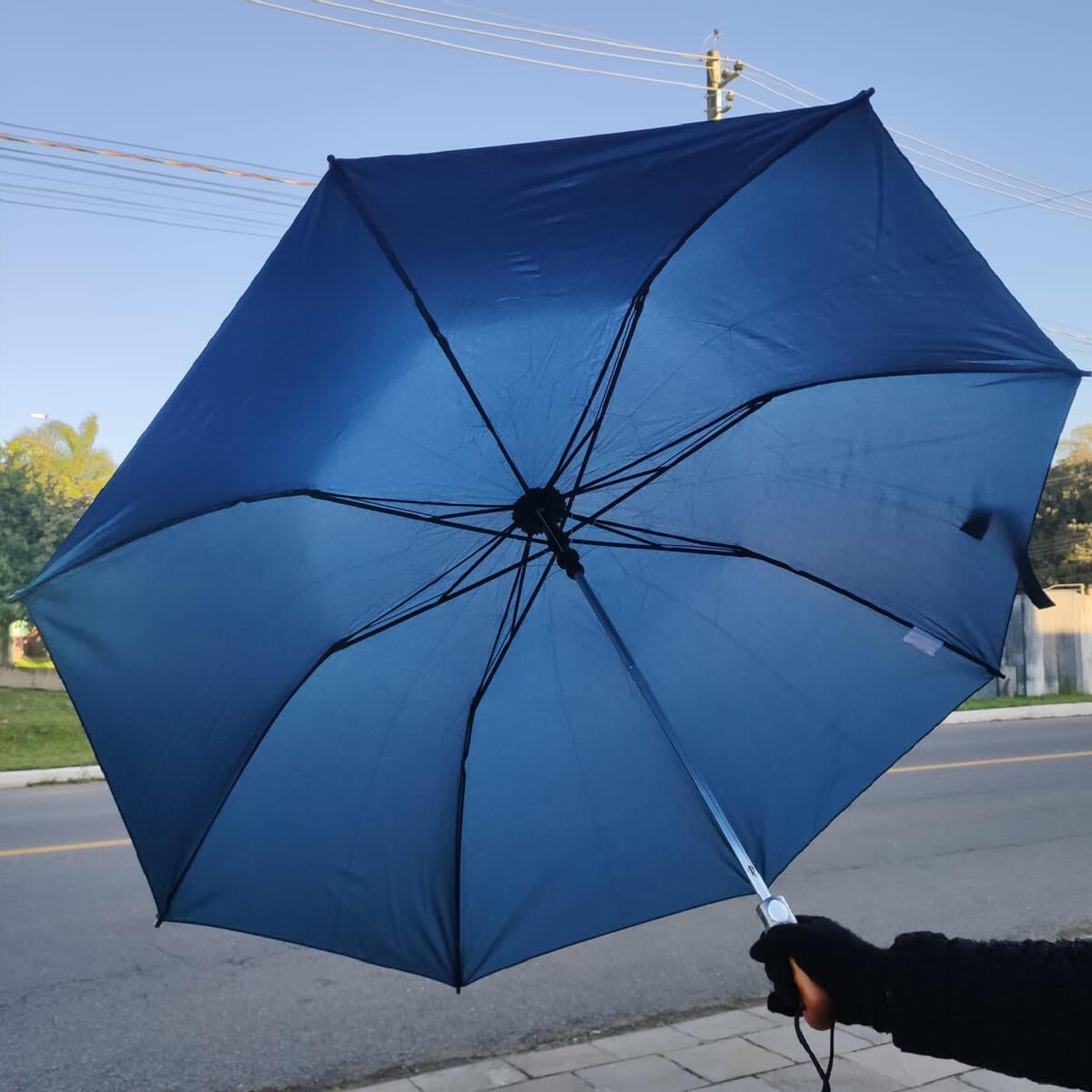 Guarda Chuva 130cm Fazzoletti Maxi Golf Azul Automático Sombrinha Grande Capa Protetora - 4