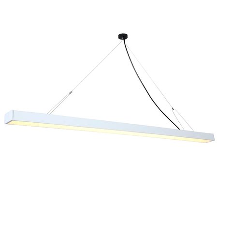 Luminária Pendente Retangular LED 24w 3000k Metal 117cm Branco Bella Light LED Retangular