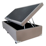 Cama Box Baú Solteiro 88 X 188 - Sintético Bege - 1