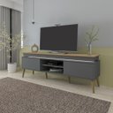 Ver imagem 2 de Rack com Painel Slim P/ Tv até 75" com 2 Portas Lumina Carvalho/grafite - Artely