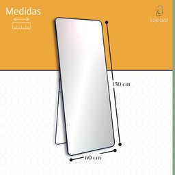 Espelho Grande Retangular Corpo Inteiro com Moldura em Metal 150 X 60 Cm - 8