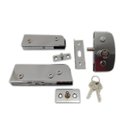 Ver imagem 2 de Kit ferragens para porta de vidro blindex pivotante + puxador tubular redondo 30x20cm - Cromado