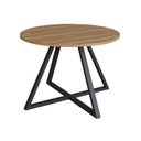 Ver imagem 1 de Mesa de Jantar 4 Lugares Redonda 110cm Home Office Concept Marrom/Nogal Sevilha/Preto