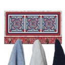 Ver imagem 4 de Cabideiro Parede Porta Colar Chaves Cintos Azulejo Vermelho