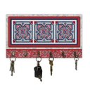 Ver imagem 2 de Cabideiro Parede Porta Colar Chaves Cintos Azulejo Vermelho