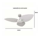 Ver imagem 5 de Ventilador de Teto Natuvent Dahlia LED 3 Pás Madeira Teca 3000k Branco Quente, Luz Amarela 127V