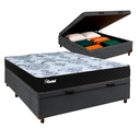 Ver imagem 1 de Cama Box Bau Cinza Casal + Colchão Molas Ensacadas Life Gold Paropas