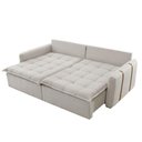Ver imagem 3 de Sofá Cama Linho em Madeira Eucalipto 240cm Meu Sofá Online A302 Linho Branco