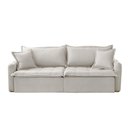 Ver imagem 4 de Sofá Cama Linho em Madeira Eucalipto 240cm Meu Sofá Online A302 Linho Branco