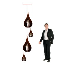 Lustre Pendente para Sala Pé Direito Duplo Sp-drop Marrom - 5