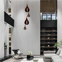 Ver imagem 7 de Lustre Pendente para Sala Pé Direito Duplo Sp-drop Marrom