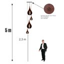 Ver imagem 4 de Lustre Pendente para Sala Pé Direito Duplo Sp-drop Marrom