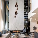 Ver imagem 6 de Lustre Pendente para Sala Pé Direito Duplo Sp-drop Marrom