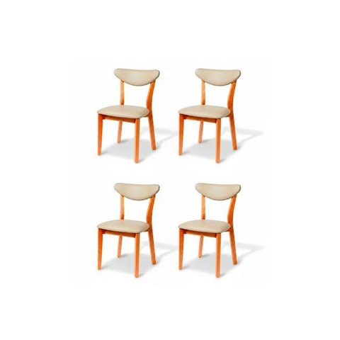 Kit 4 Cadeira de Jantar Madeira Maciça Floripa Estofada Premium Ergonomica Confortável Di Franco