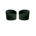 Ver imagem 2 de Conjunto 02 Poltronas + Sofá e Puff Curvo Orgânico Nature Gaia Boucle Verde - Montanaris Decor