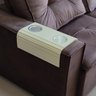 Esteira para Braço de Sofá com Porta-Copos Grande: BEGE - 2