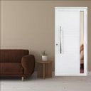 Ver imagem 2 de Porta de Giro Alumínio Branco Lambril c/Visor Lateral Px 80cm Maxx - 210x80 - Direita