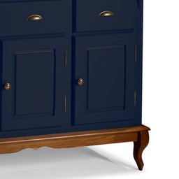 Balcão Buffet 3 Portas 2 Gavetas Hannover 60803 Linz Móveis - Azul Petróleo/Imbuia - 3