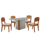 Ver imagem 2 de Mesa de Jantar Isadora 120cm Tampo Mdf Vidro com 4 Cadeiras Copper