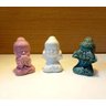 Trio Budas Sabedoria Cego Surdo Mudo Cerâmica 9 cm - Branco, Verde e Rosa - 1