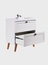 Ver imagem 3 de Gabinete para Banheiro com Cuba e Armario 80cm MDF Branco Milano - On Móveis