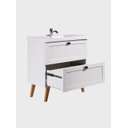 Ver imagem 2 de Gabinete para Banheiro com Cuba e Armario 80cm Mdf Branco Milano - On Móveis