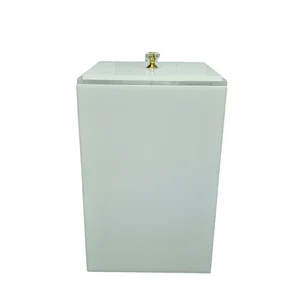 Lixeira Acrílica Banheiro, Lavabo, Cozinha Linha Premium Esconde Sacola 7,5 Litros Puxador Cristal