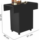 Ver imagem 6 de Mesa Aparador Retrátil Basoto Annie com 4 Bancos Embutidos 100% Mdf - Preto