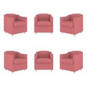 Ver imagem 1 de Kit 6 Cadeiras Poltronas Decorativas Espera Clinica Dentista Cor:rosa