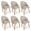 Ver imagem 1 de Kit 6 Cadeiras de Jantar Bela Veludo Pés Palito Castanho - Pallazio Cor Azul Marinho
