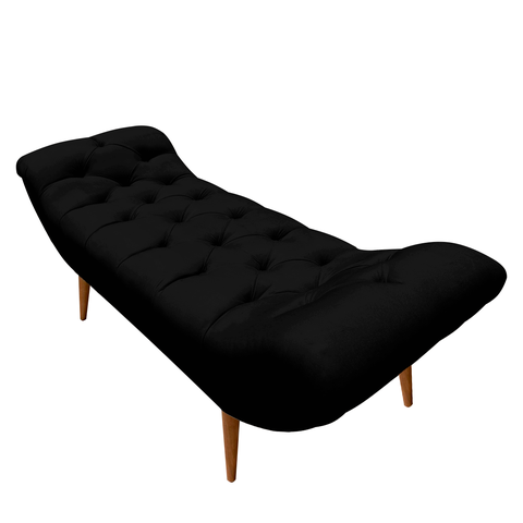 Recamier Sofá Calçadeira 1,6 M Realeza:suede Preto