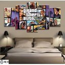 Ver imagem 1 de Quadros Decorativos 5 Peças Gta V Grand Theft Auto
