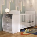 Ver imagem 2 de Berço Cômoda com Colchão Incluso Colinho de Mãe Multimóveis Mp4304 Branco/cinza