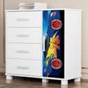 Ver imagem 2 de Cômoda Infantil para Quarto 80cm 4 Gavetas Carro Azul Z53 - Mpozenato