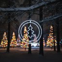 Ver imagem 2 de Argola Dupla C/ Figura Árvore 80 Leds Branco - Global