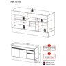 Balcão Cozinha Gabinete Pia 150cm com Rodapé 3 Portas 1 Gaveta Veneza Multimóveis V2115 Preto/branco - 3