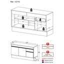 Ver imagem 3 de Balcão Cozinha Gabinete Pia 150cm com Rodapé 3 Portas 1 Gaveta Veneza Multimóveis V2115 Preto/branco