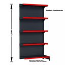 Ver imagem 3 de Gondola Parede 170 Fit Ate 3 Metros 1 Canto Preto 20b Pe Vermelho