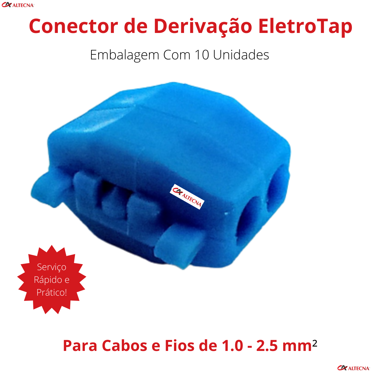 Conector Derivacao Tyco Eletro Tap Azul Kit C/ 50 Unidades - 4