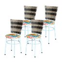 Ver imagem 1 de Conjunto 4 Cadeiras Branca para Cozinha Hawai Cappuccino Premium com Assento Estampado:happy Hour