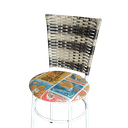 Ver imagem 4 de Conjunto 4 Cadeiras Branca para Cozinha Hawai Cappuccino Premium com Assento Estampado:happy Hour