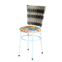 Ver imagem 2 de Conjunto 4 Cadeiras Branca para Cozinha Hawai Cappuccino Premium com Assento Estampado:happy Hour