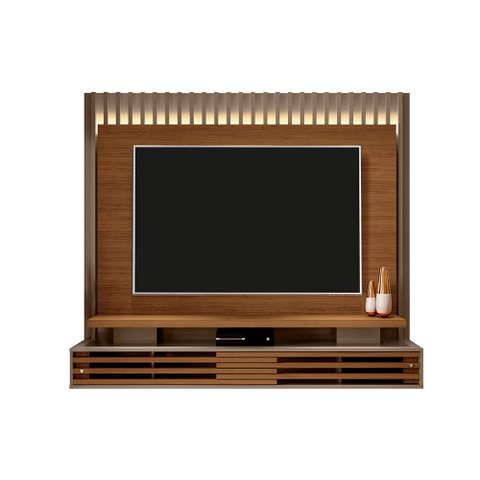 Painel Bancada Suspensa para Sala Eldorado com Led Tv 75" Fendi/ Naturale