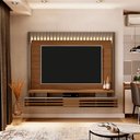 Ver imagem 2 de Painel Bancada Suspensa para Sala Eldorado com Led Tv 75" Fendi/ Naturale