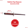 Rebite Pop Repuxo Alumínio 540 - 4,8X40,0mm Com 100 Unidades - 4