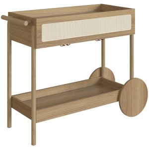 Carrinho Bar com Porta Taças Pés Madeira Moss A03 Hanover Roble - Lyam Decor